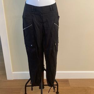 Bebe black zippered cargo pants size 0
